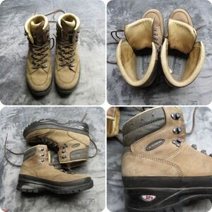 LOWA Lady Sport S Hiking Boots Womens 9.5 Brown Leather‎ Steel Toe Germany Made